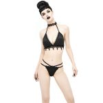Bikini 'Narcissa' Noir avec Tour de Cou en Dentelle