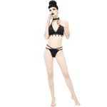 Bikini 'Narcissa' Noir avec Tour de Cou en Dentelle