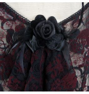 Top 'Ophelia' en Dentelle Rouge et Noire