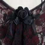 Top 'Ophelia' en Dentelle Rouge et Noire