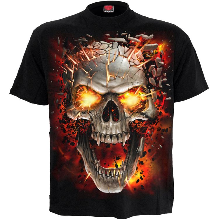 Black 'Skull Blast' Kids Short Sleeves T-Shirt