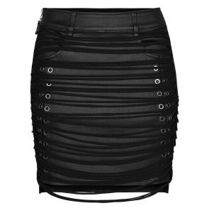 Black 'Laced Doll' Mini-Skirt