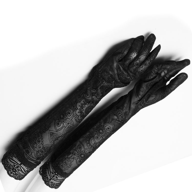 Black 'Independant' Long Gloves