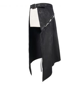 Black 'Catacomb' Male's Mid-Skirt Kilt
