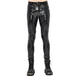 Black Glossy Faux Leather 'Cyber Game' Pants