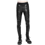 Black 'Robot Armor' Skinny Pants for Men