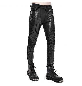 Black 'Robot Armor' Skinny Pants for Men