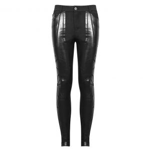 Black 'Robot Armor' Skinny Pants for Men