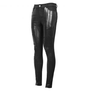 Black 'Robot Armor' Skinny Pants for Men