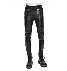 Black 'Robot Armor' Skinny Pants for Men