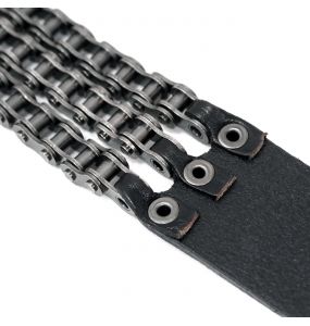 Black 'Motorcycle Chain' Leather Belt