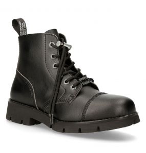 Black Vegan Leather New Rock RangerHigh Top Shoes High Top Shoes