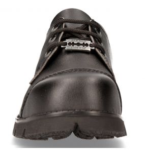 Black Vegan Leather New Rock Shoes