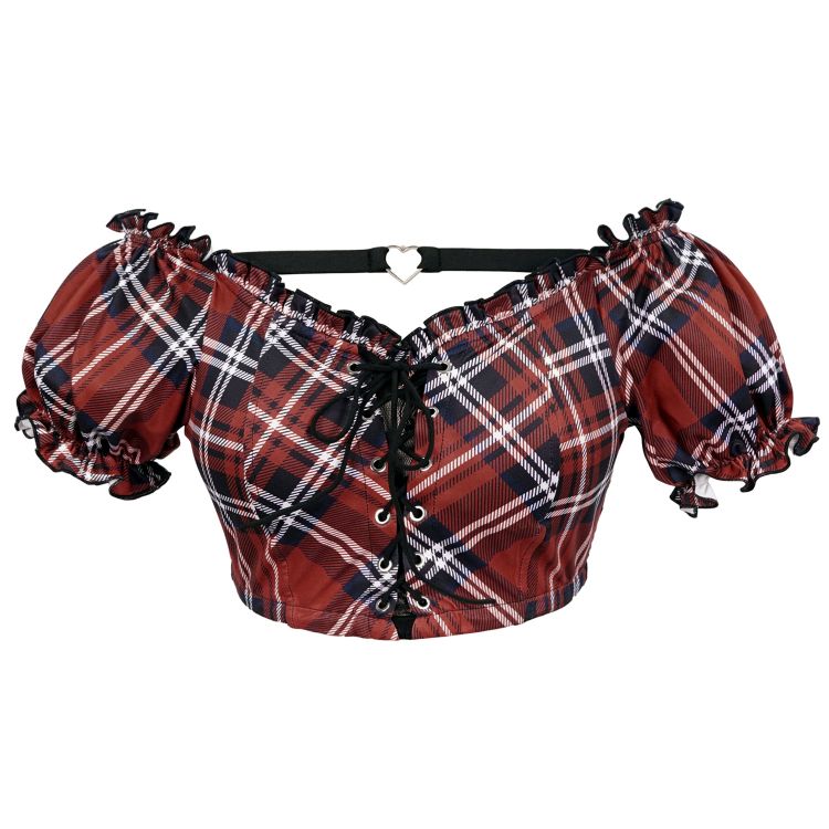 Red Tartan 'Scottish' Bikini Top