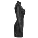 BlackVegan Leather 'Niobium' Mini Dress