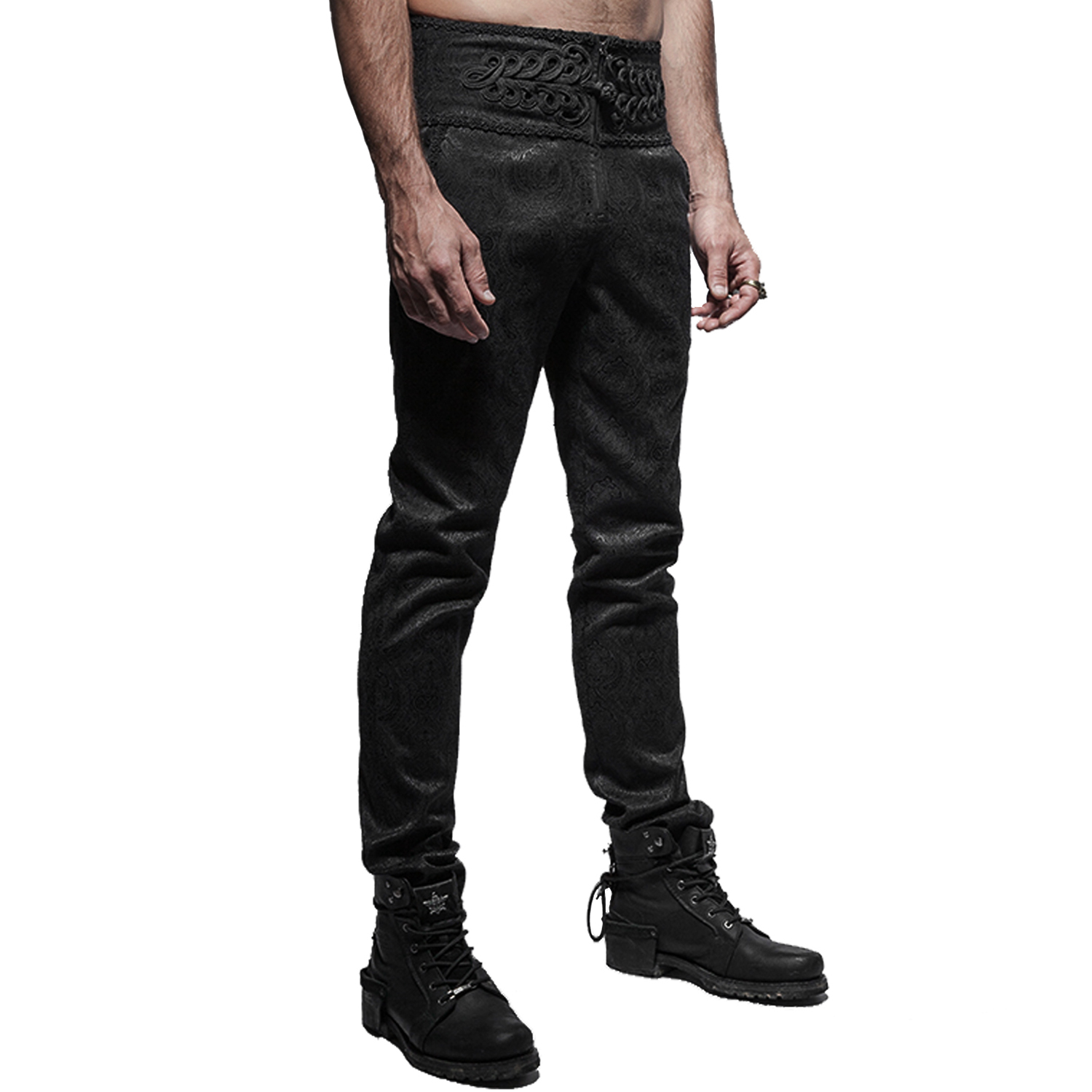 Black 'Torero' Brocade Pants by Punk Rave • the dark store™