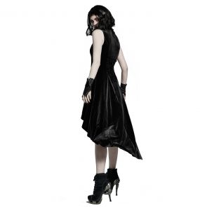 Black Velvet 'Bara' Asymmetric Dress