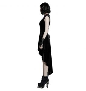 Black Velvet 'Bara' Asymmetric Dress