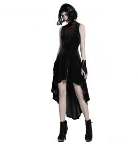 Black Velvet 'Bara' Asymmetric Dress