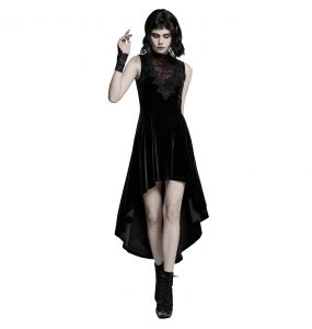 Black Velvet 'Bara' Asymmetric Dress