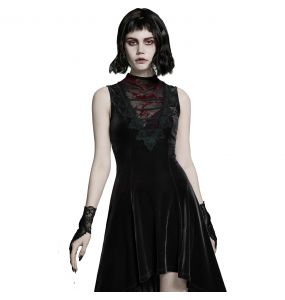 Black Velvet 'Bara' Asymmetric Dress