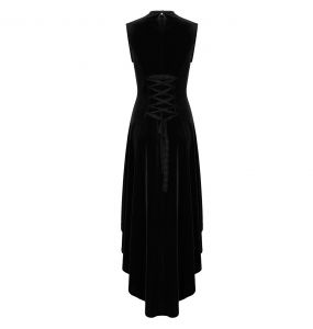 Black Velvet 'Bara' Asymmetric Dress