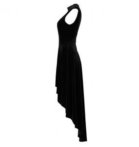 Black Velvet Asymmetric 'Bara' Dress