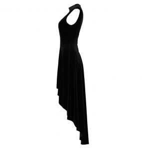 Black Velvet 'Bara' Asymmetric Dress