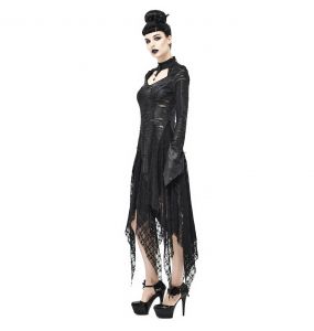 Black 'Dragon Spine' Gothic Dress