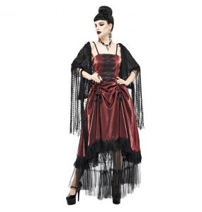 Robe Gothique 'Narcissa' Rouge