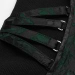 Black and Green Jacquart 'Poison' Top Corset