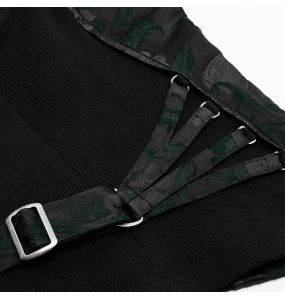 Black and Green Jacquart 'Poison' Top Corset