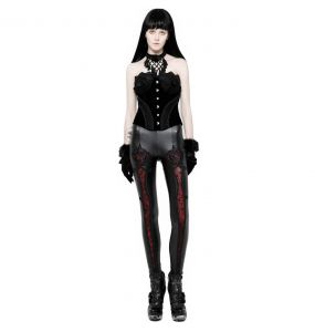 Black and Red 'Soiree Gothic' Leggings