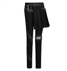 Black Half Skirt-Pants 'Catacomb'
