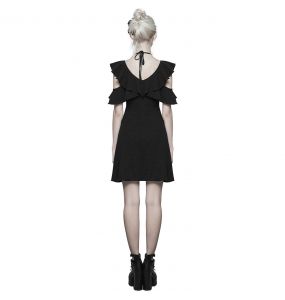 Gothic 'Night Peony' Black Dress