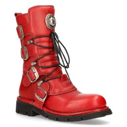 Red Leather New Rock Comfort Light Boots