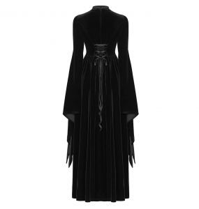 Black 'Princessa' Long Gothic Dress