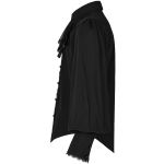 Chemise à Jabot 'Lovecraft' Noire avec Manches Bouffantes