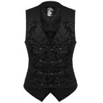 Black Victorian 'Damask Gothic' Brocade Vest