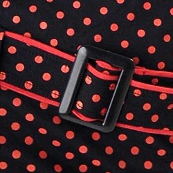 Black and Red Dots Mini Dress with Belt