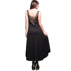 Black Long Dress with Lace on the Back