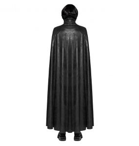 Long Manteau Cape Gothique 'Vampyr' Noir