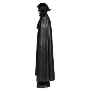 Long Manteau Cape Gothique 'Vampyr' Noir