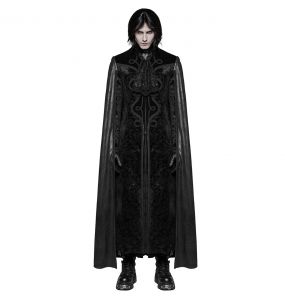 Long Manteau Cape Gothique 'Vampyr' Noir