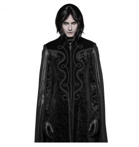Long Manteau Cape Gothique 'Vampyr' Noir
