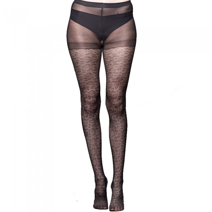 Collants Noirs 'Leopard'