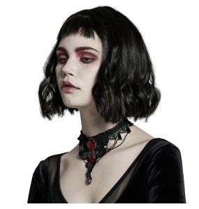 Black and Red 'Cyrielle' Goth Gem Necklace