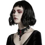 Black and Red 'Cyrielle' Goth Gem Necklace