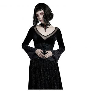 Black and Red 'Cyrielle' Goth Gem Necklace