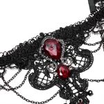 Black and Red 'Cyrielle' Goth Gem Necklace